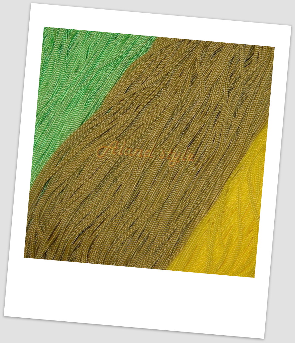 Шнуры для макраме: желтый, зеленый, бронза